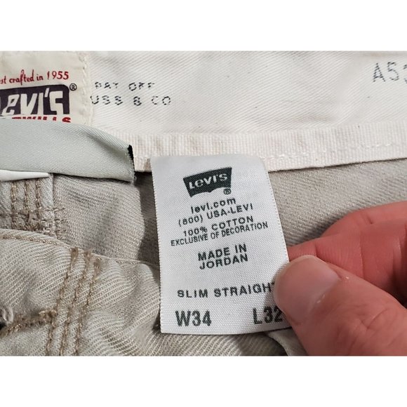 Levis Tab Twills Slim Straights Jeans Size 34x32 331-6059 - Picture 5 of 13